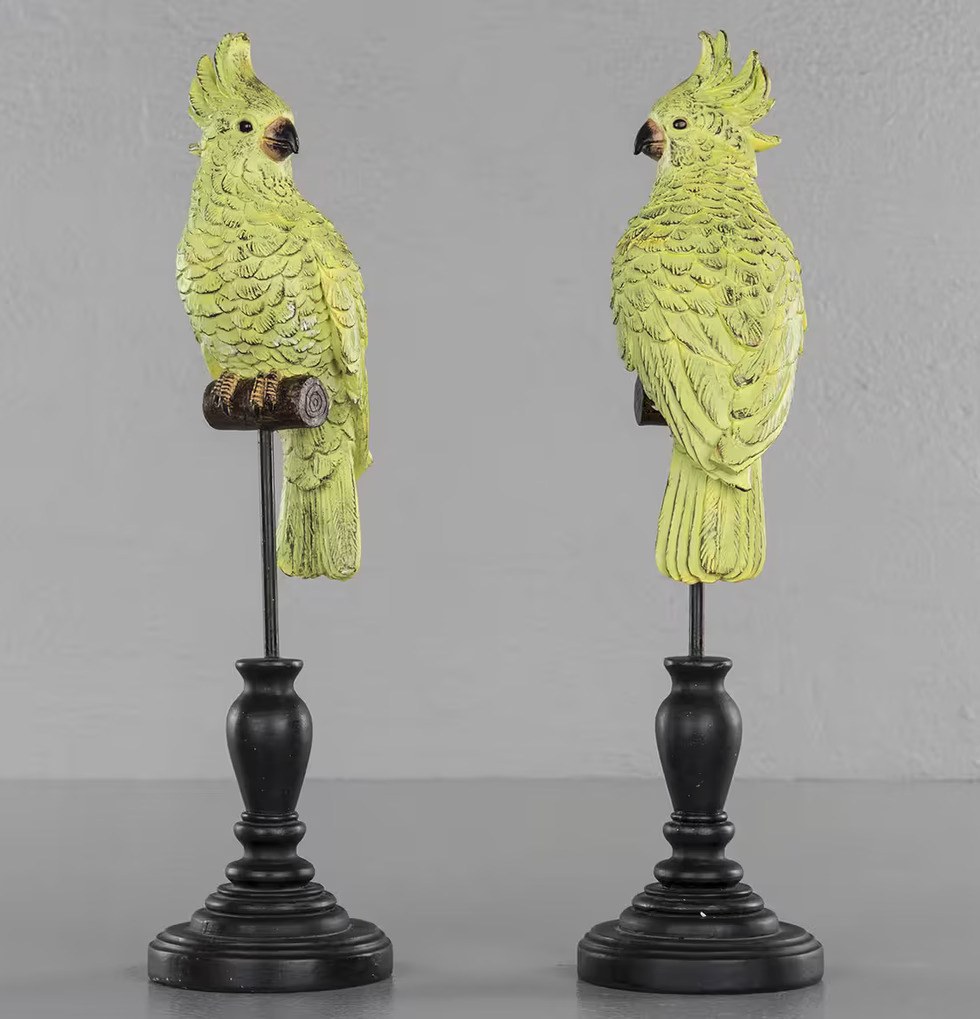 Kakadua Grön från A Lot Decoration på en dekorativ bas