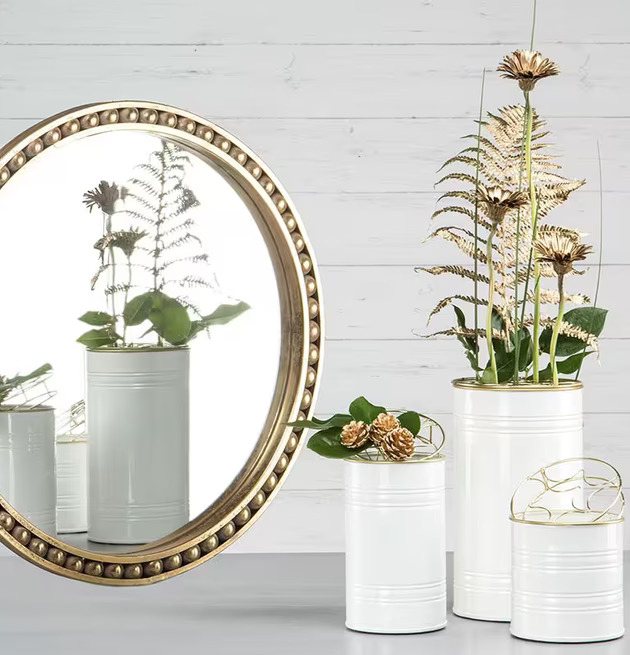 Vas Vit/Guld från A Lot Decoration i tre olika storlekar