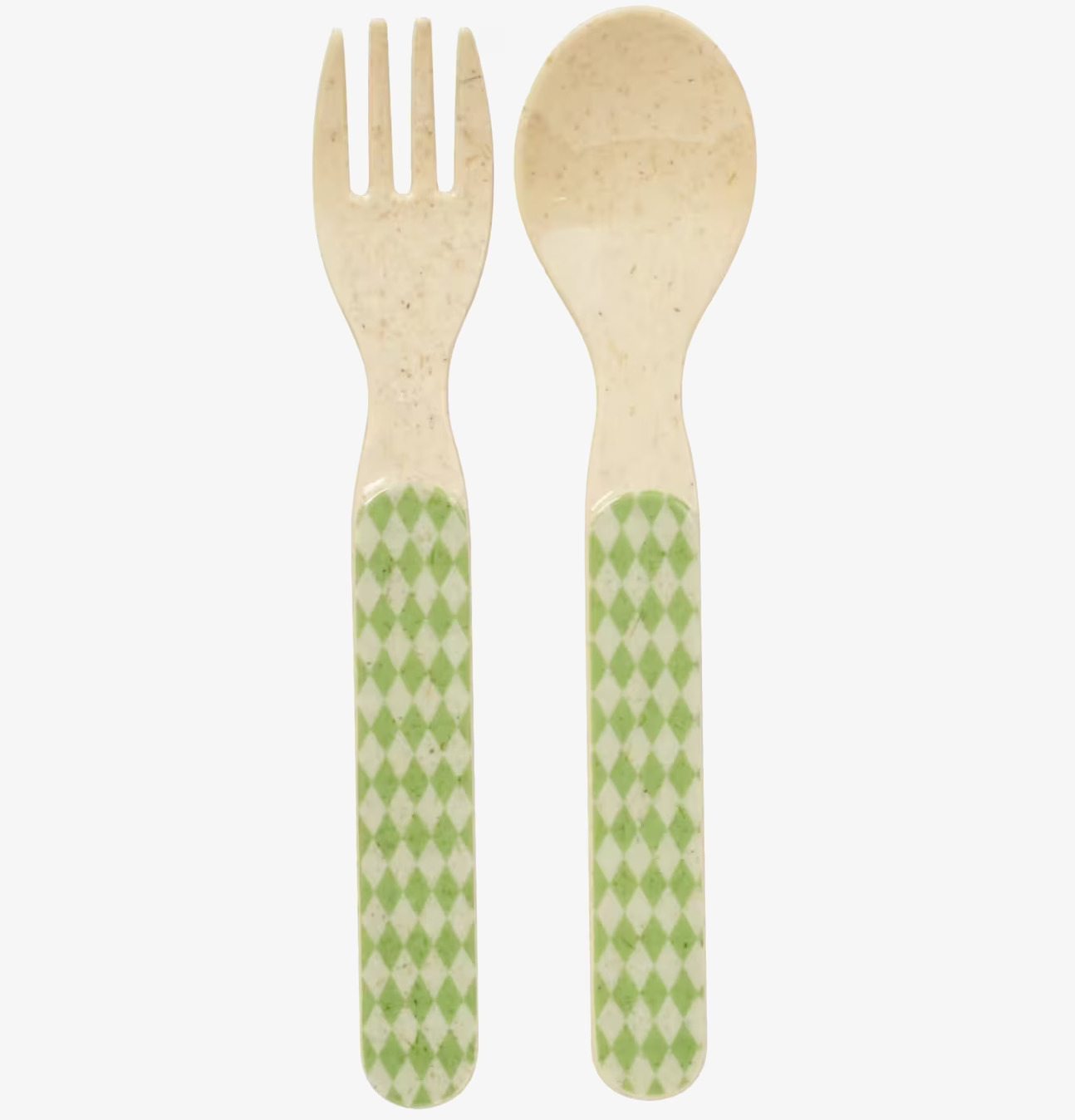 Bestickset Animal print från Rice med grönt rombmönster