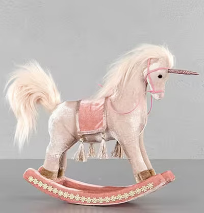 Gunghäst Rosa/Creme från A Lot Decoration med enhörningshorn