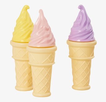 Såpbubblor Glasstrut från Rice i färgerna gult, rosa och lila