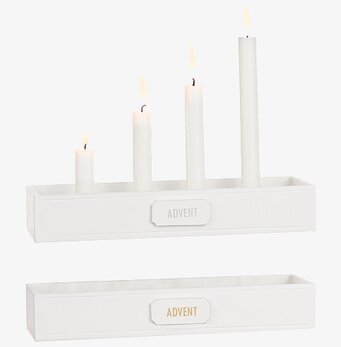 Ljusstake Advent från Different Design i vit rektangulär form
