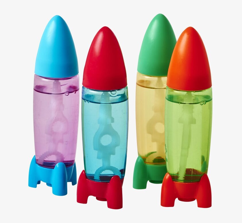 Såpbubblor Rymdskepp från Rice i fyra färgglada flaskor