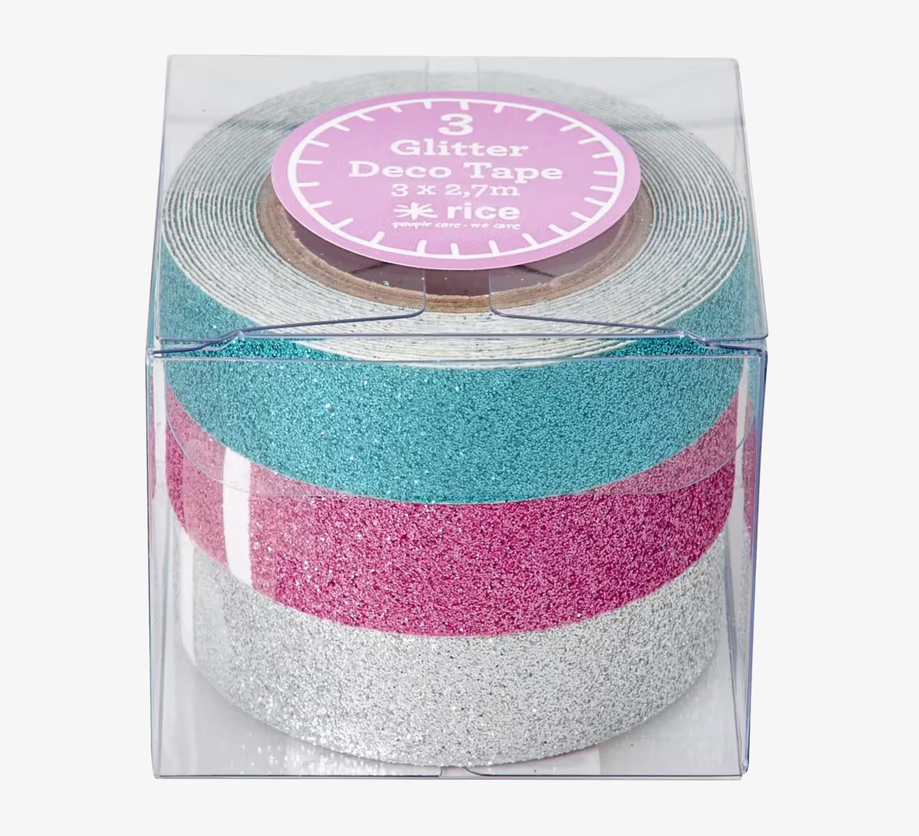Glitter Deco Tape från Rice i tre färger, 3x2,7 m