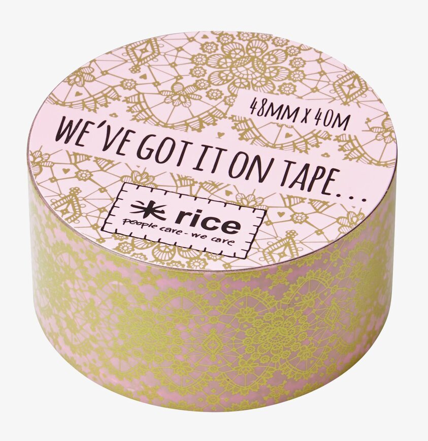 Tejp - Lace Print från Rice med gyllene spetsmönster