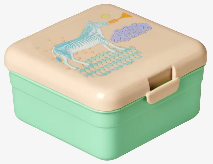 Lunchbox Animal Print S från Rice med zebra och pastellfärger