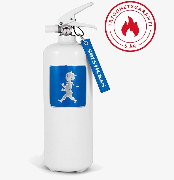 Brandsläckare 2kg Vit/Blå från Solstickan i elegant design