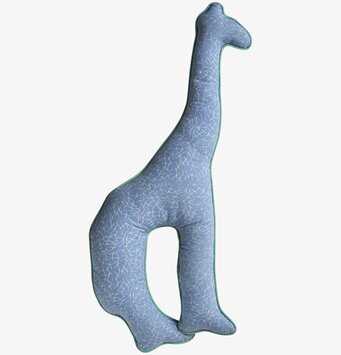 Kudde Digitalprint Giraff från Rice med blå och grön design