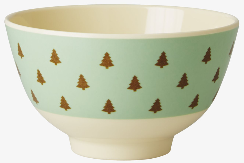 Skål Liten Melamin Christmas Tree från Rice med julgranar