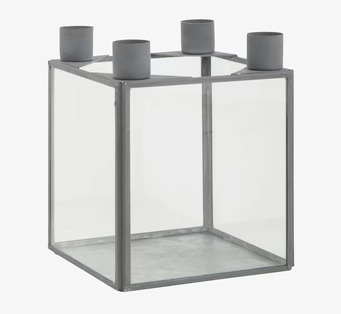 Glasbox Ljuslykta Grå Large från IB Laursen, stilren design
