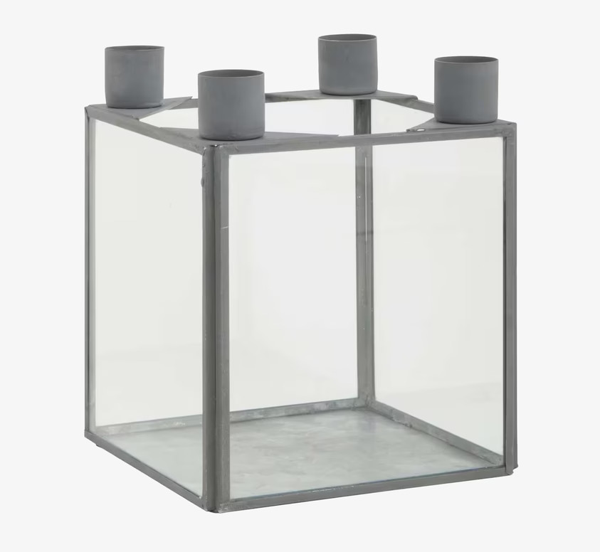 Glasbox Ljuslykta Grå Large från IB Laursen, stilren design