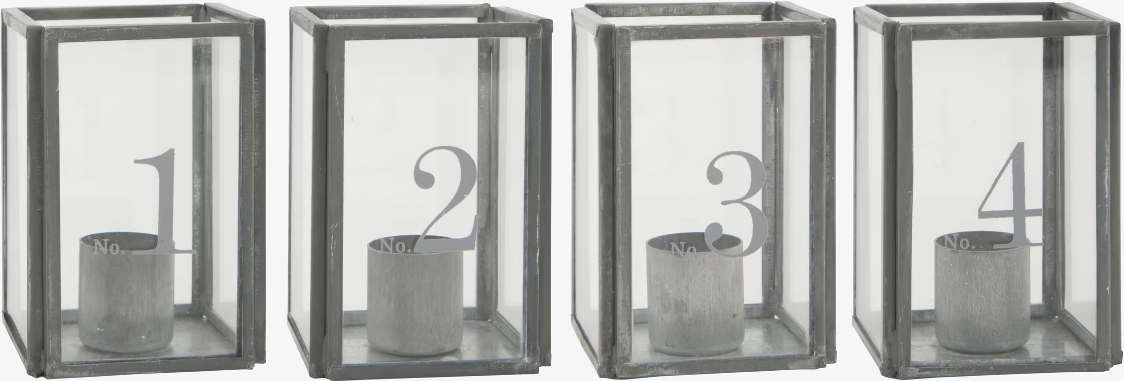 Adventsljusstake Zink från IB Laursen med fyra ljuslyktor