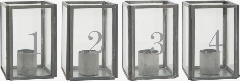 Adventsljusstake Zink från IB Laursen med fyra ljuslyktor