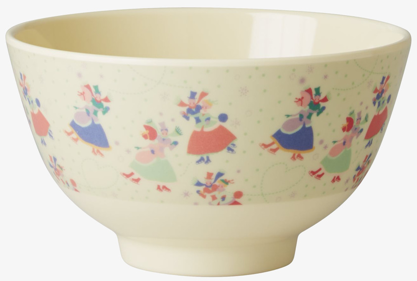 Skål Liten Melamin X-mas Skridskopar från Rice, julmotiv