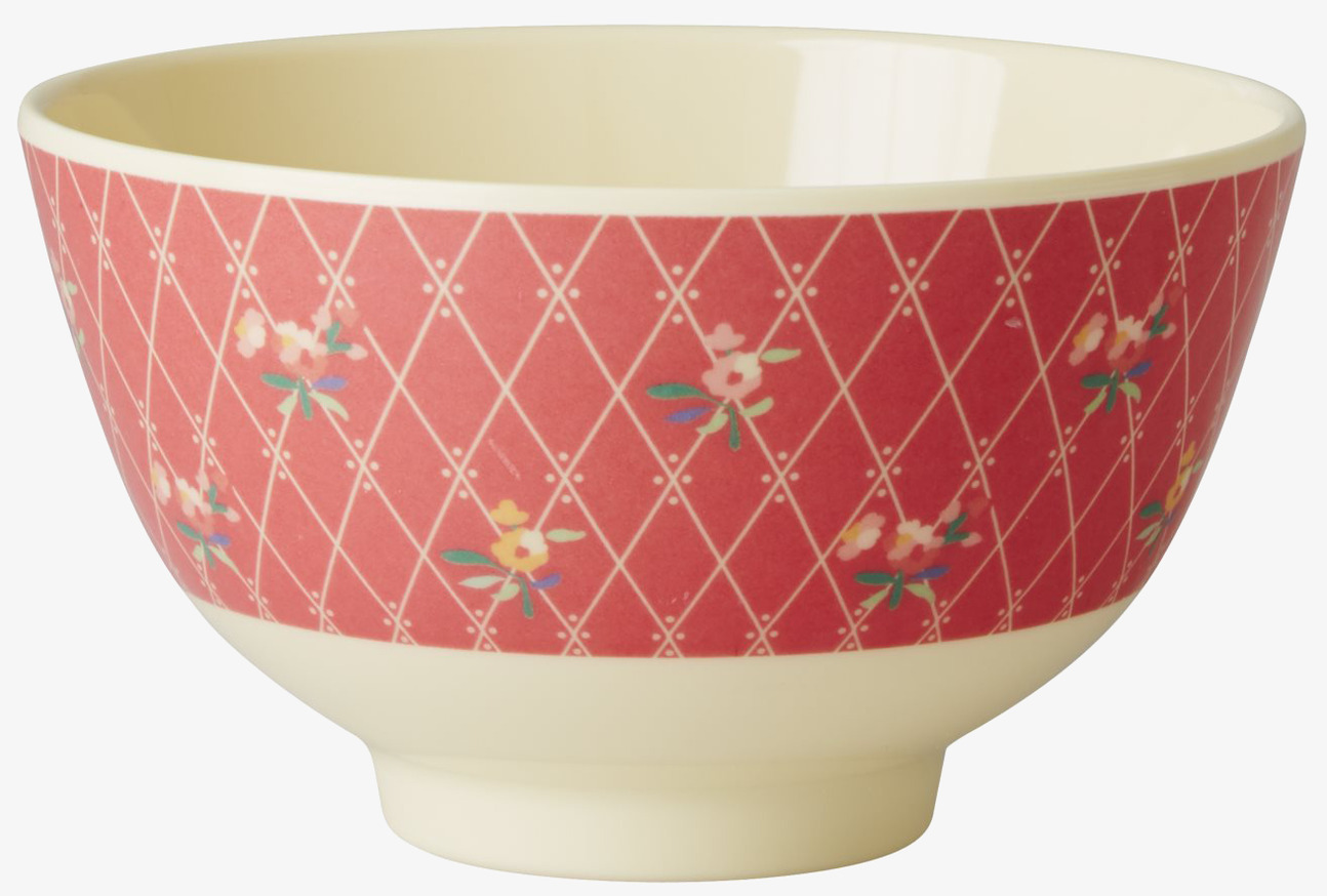 Skål Liten Melamin X-mas Flowers från Rice med blommönster