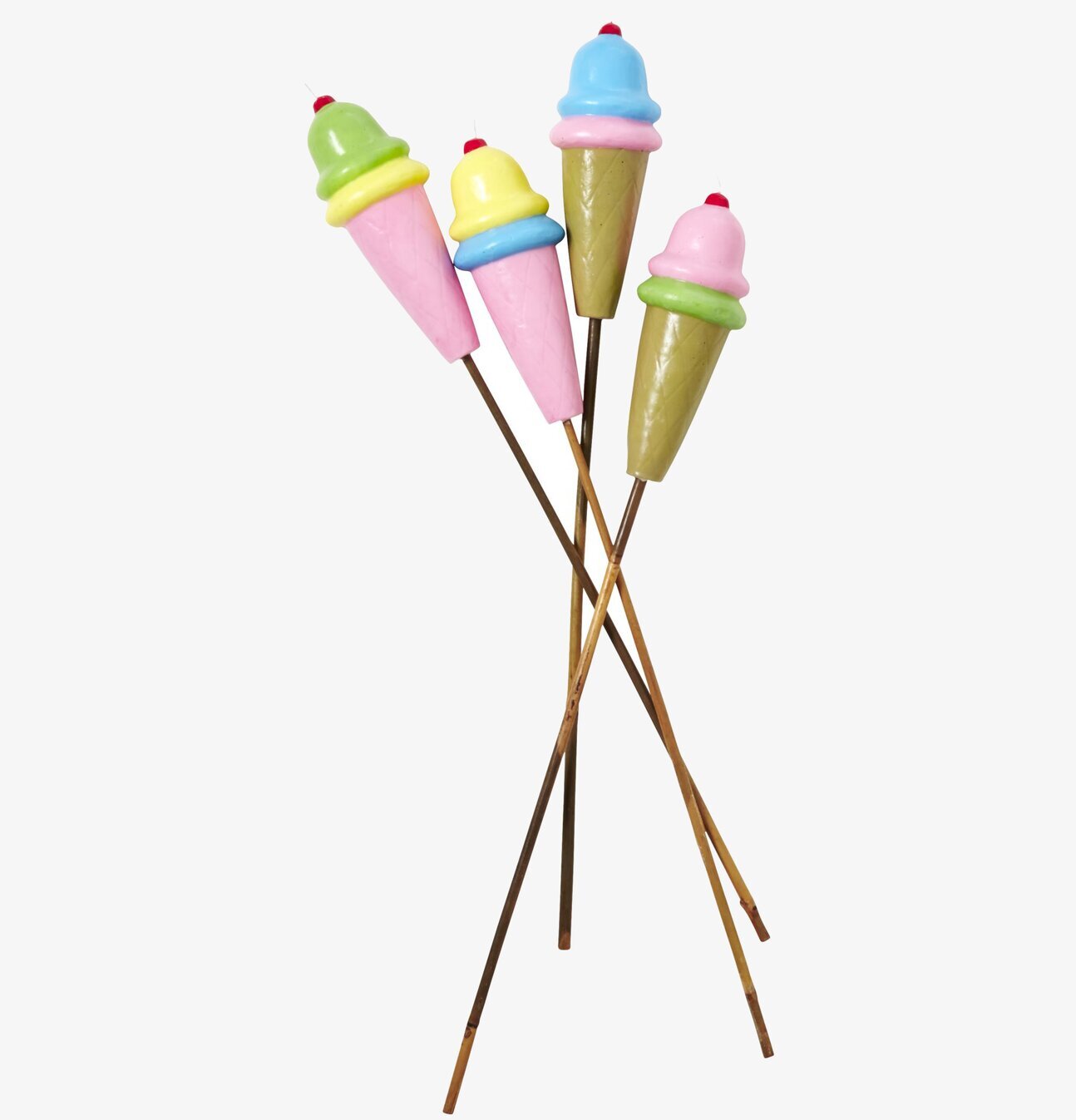 Trädgårdsljus Ice Cream från Rice i färgglada glassformer