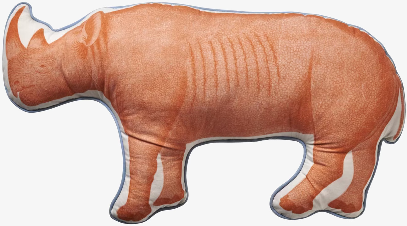 Kudde Digitalprint Noshörning från Rice med realistiskt tryck