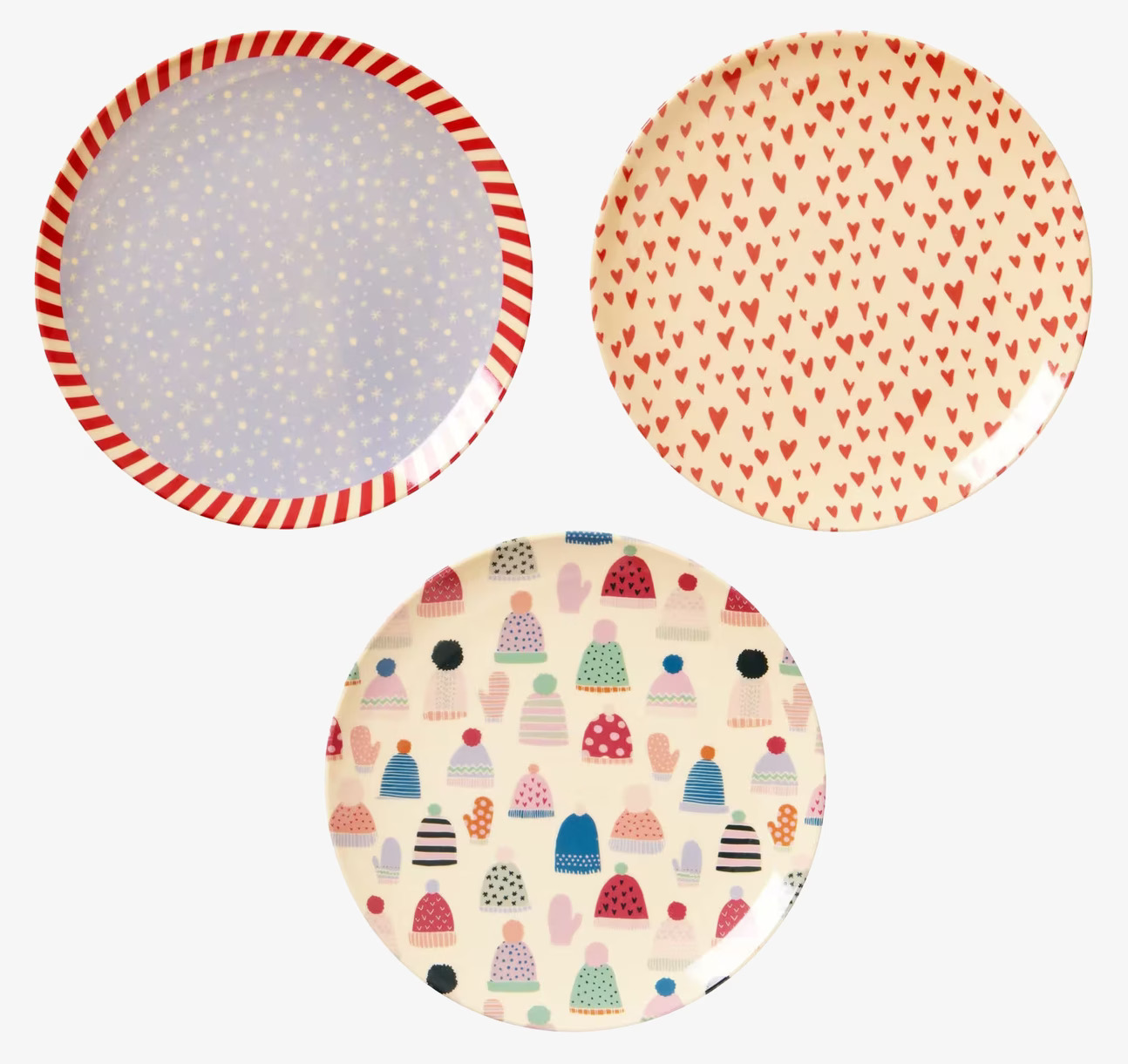 Desserttallrik X-Mas Snöflingor från Rice med julmotiv