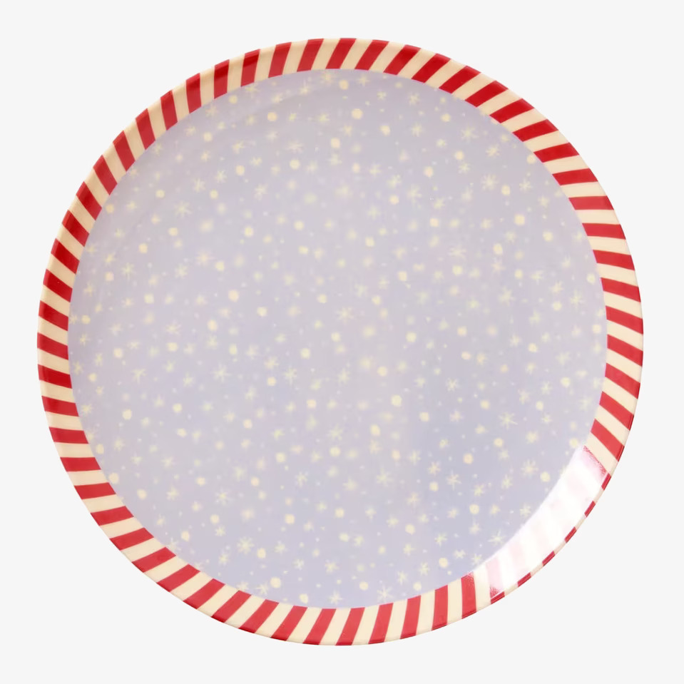 Desserttallrik X-Mas Snöflingor från Rice med julmotiv