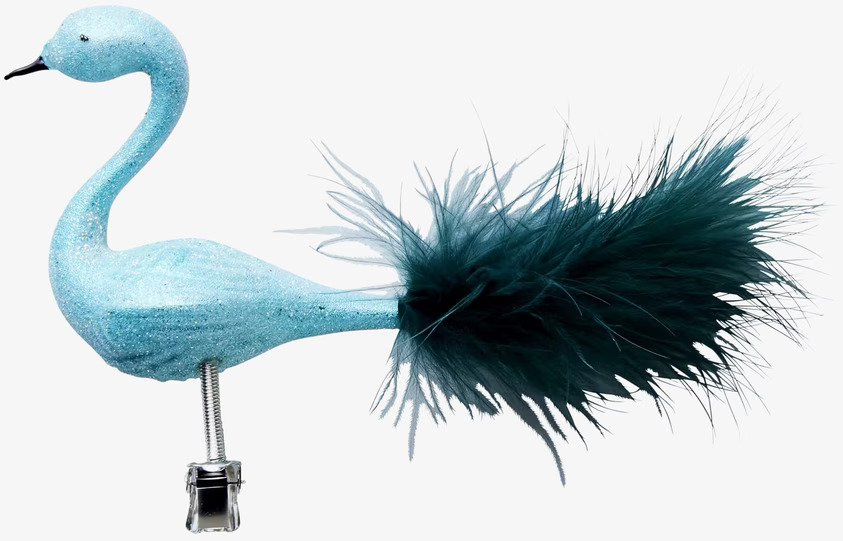 Peacock Ornament Mint från Rice med mintgrön glittrande kropp