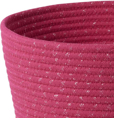 Förvaringskorg Fuchia Rice med fuchsia och silverrep