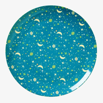 Barntallrik Universe Print från Rice med rymdtema i melamin