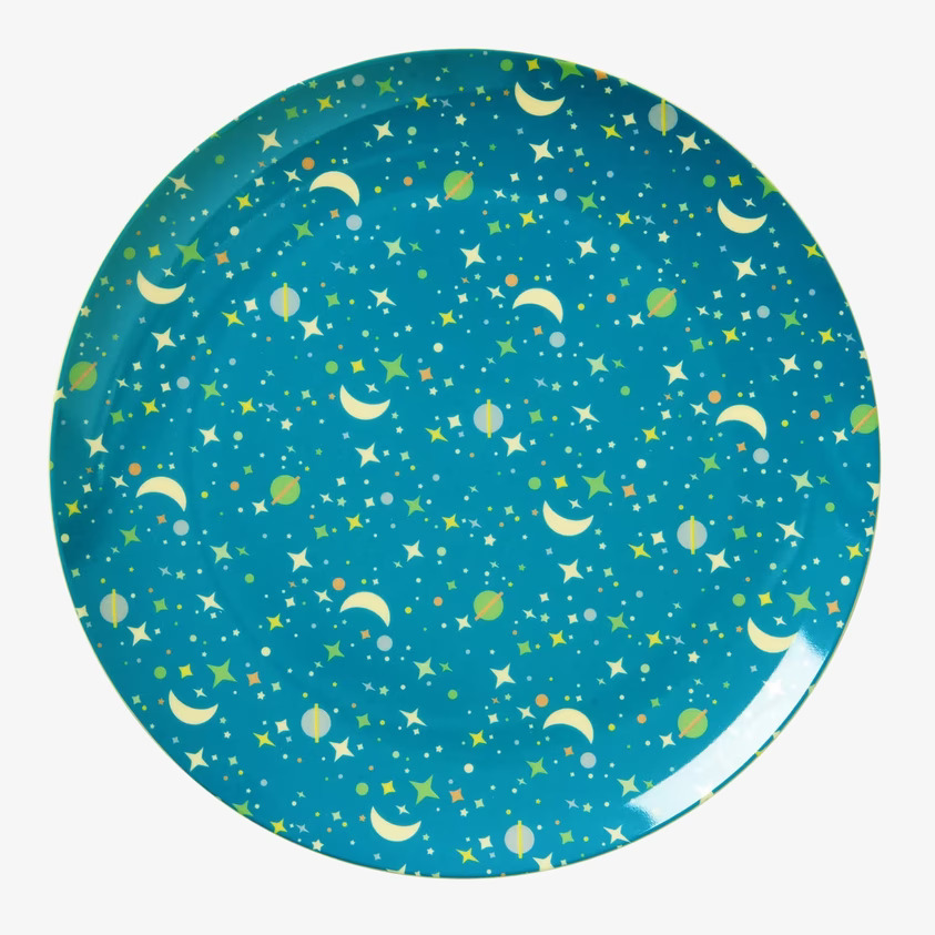 Barntallrik Universe Print från Rice med rymdtema i melamin