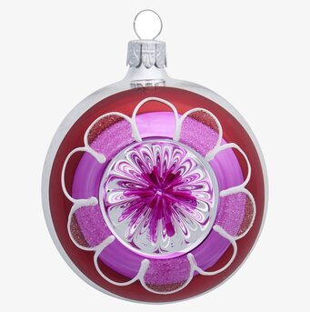 Julgranskula M Vintage Style från Rice med röd och lila design