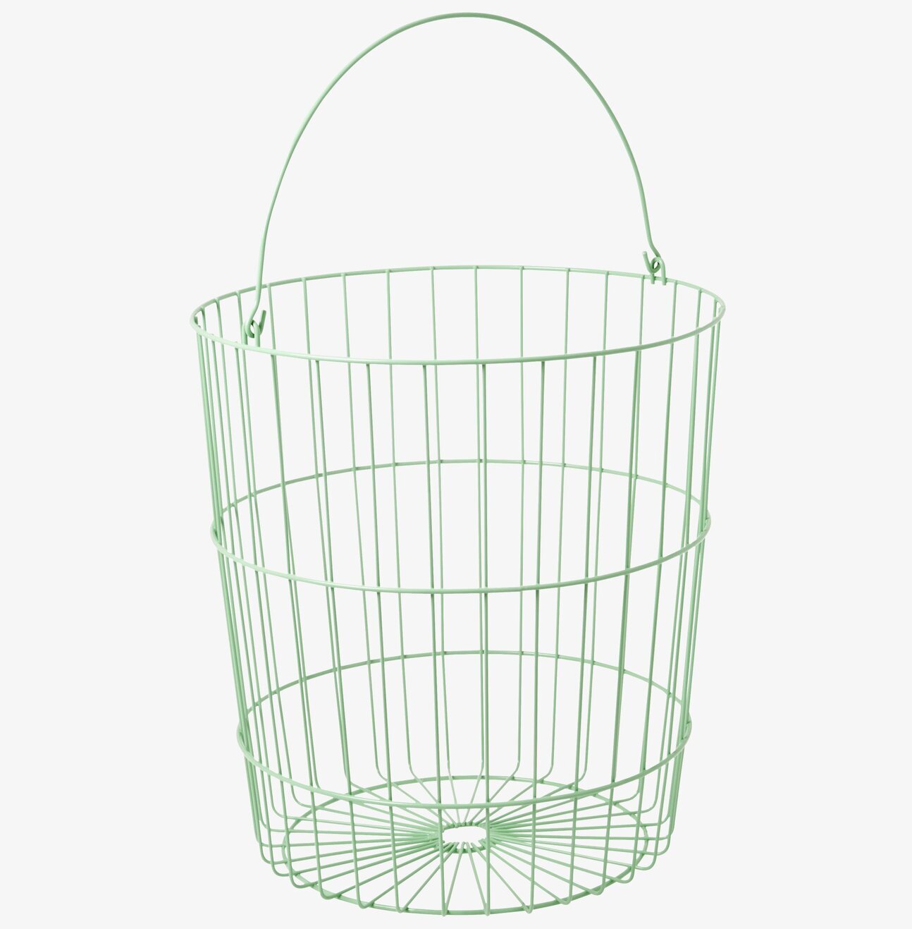 Trådkorg Jade från Rice i mintgrön metalltråd, med handtag