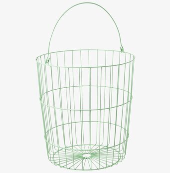 Trådkorg Jade från Rice i mintgrön metalltråd, med handtag