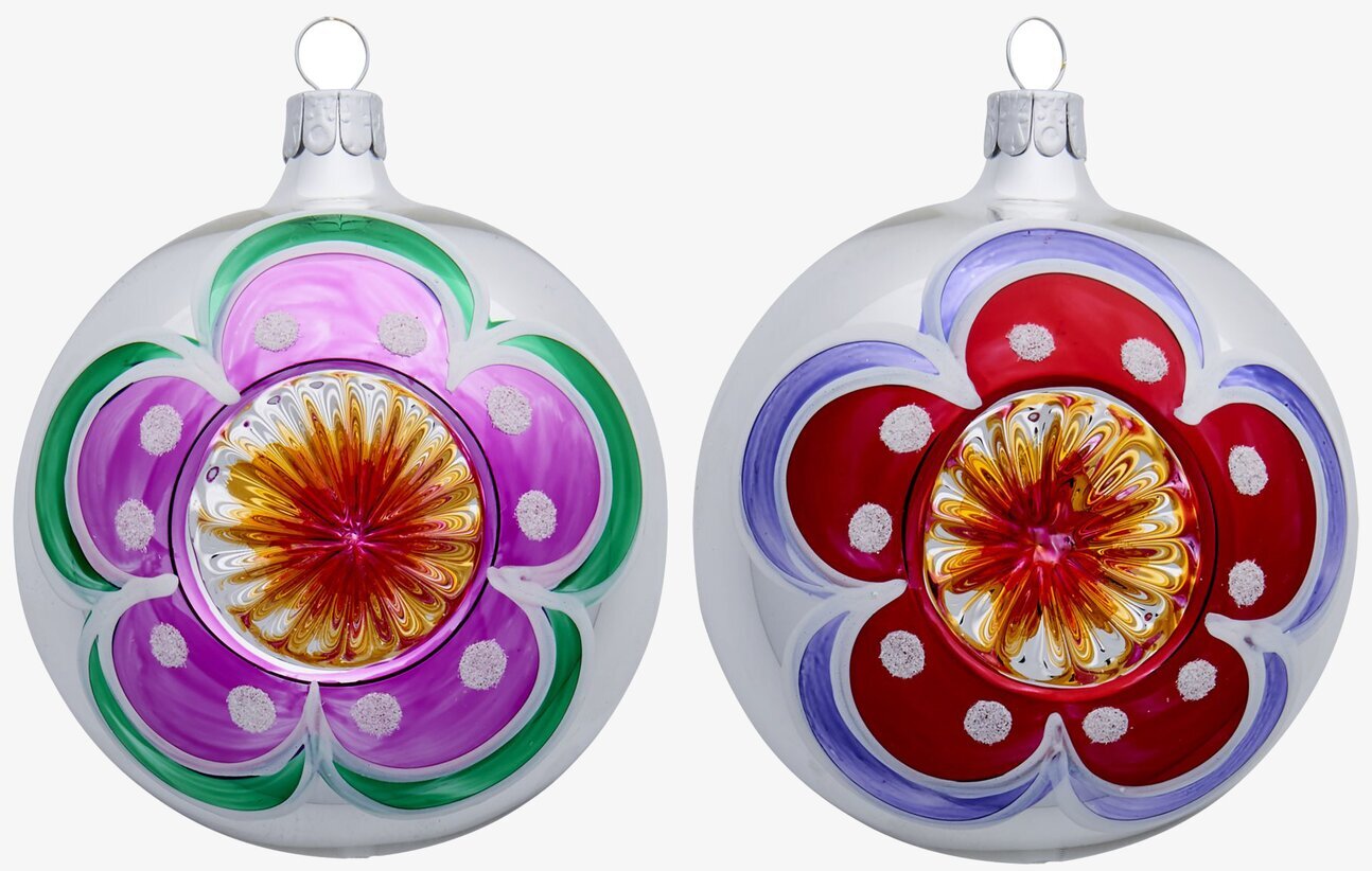 Julgranskula L Vintage Style från Rice i färgglatt glas