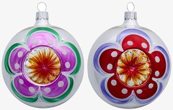 Julgranskula L Vintage Style från Rice i färgglatt glas