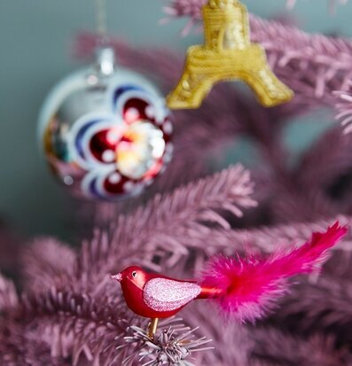 Julgranskula L Vintage Style från Rice på rosa julgran