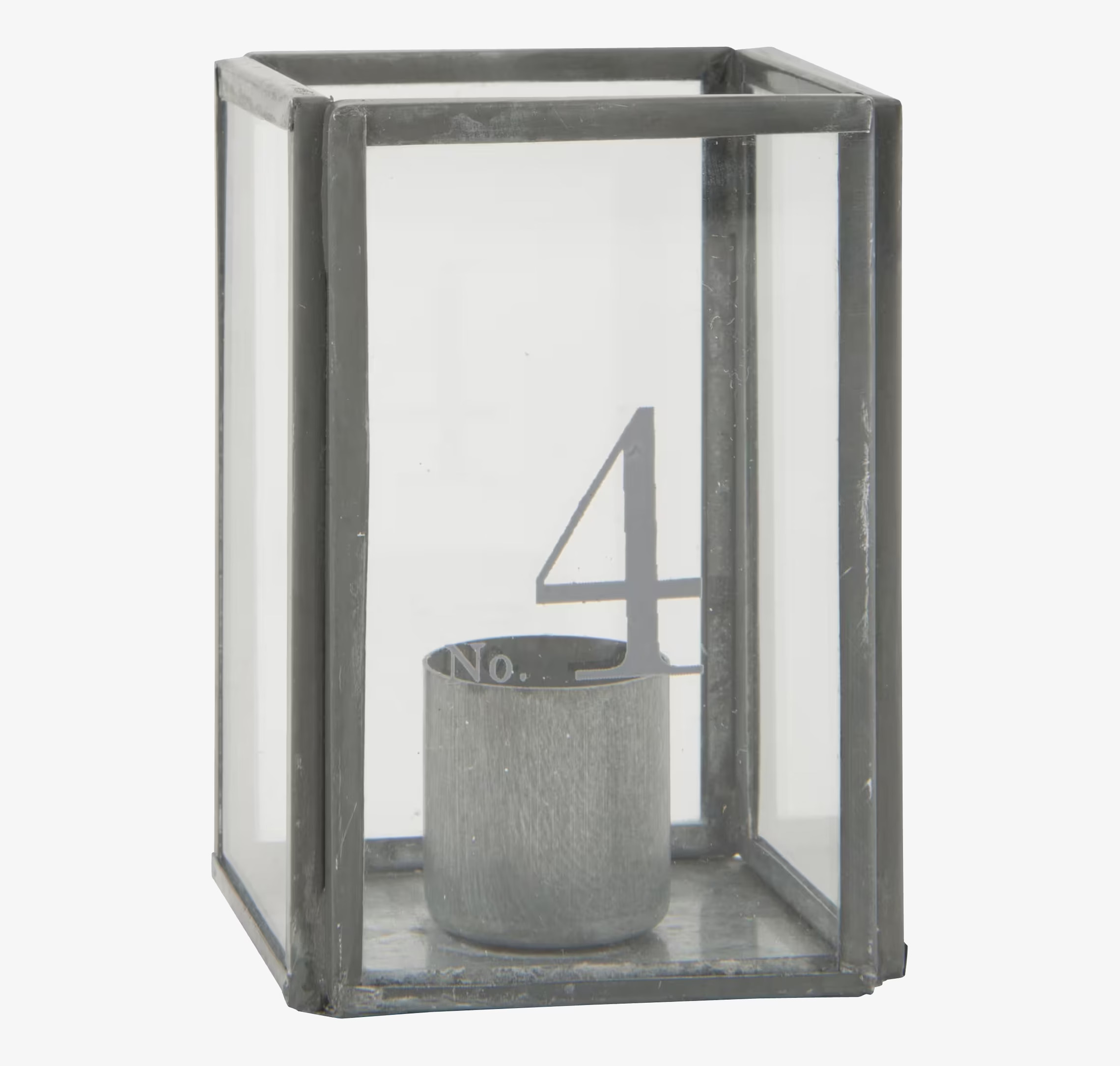 Adventsljusstake Zink från IB Laursen med fyra glassidor