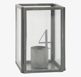 Adventsljusstake Zink från IB Laursen med fyra glassidor