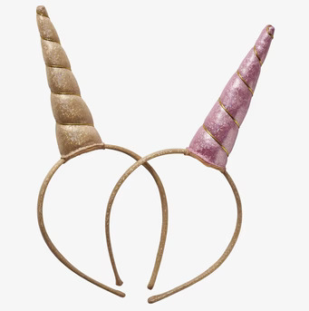 Diadem Enhörning Rosa från Rice med rosa glitter och horn