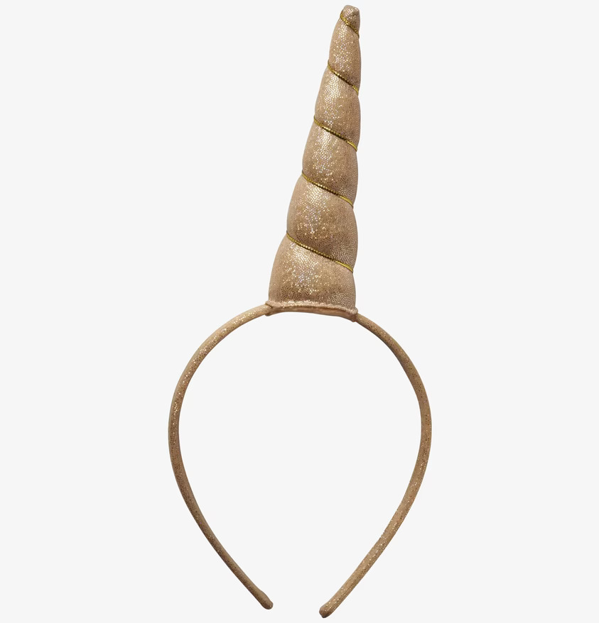 Diadem Enhörning Guld från Rice mot en vit bakgrund