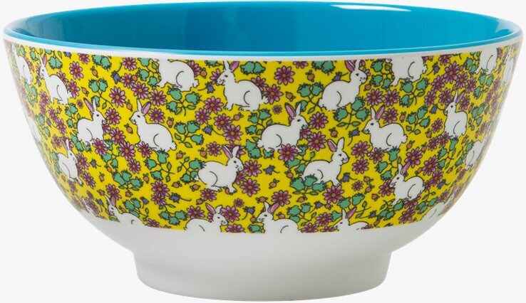 Skål Melamin Kanin från Rice med färgglatt kaninmönster