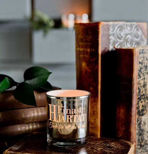 Finaste Hjärtat från Majas Cottage i elegant glasbehållare