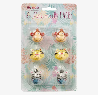 Tårt & Kakljus från Rice med djuransikten i färgglad förpackning