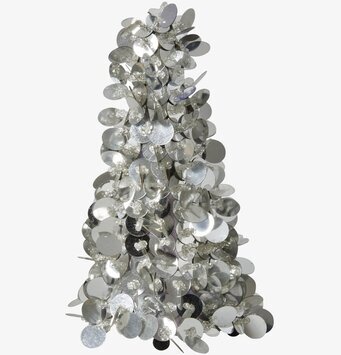 Paljettgran från Rice med glittrande och reflekterande yta