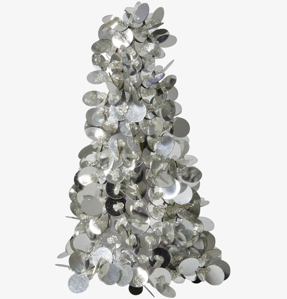 Paljettgran från Rice med glittrande och reflekterande yta