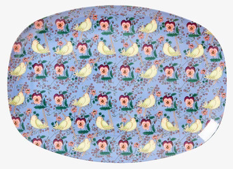 Tallrik Bird & Pansy Print från Rice med fåglar och blommor