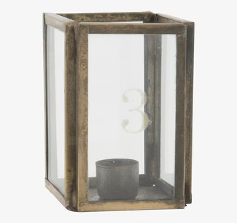 Adventsljusstake Mässing från IB Laursen med glaspaneler