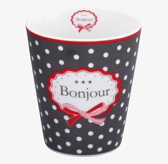 Happy Mugs - Bonjour från Krasilnikoff med prickigt mönster