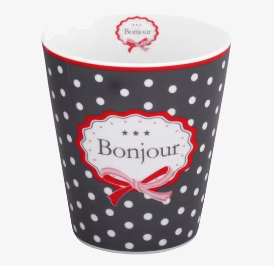 Happy Mugs - Bonjour från Krasilnikoff med prickigt mönster