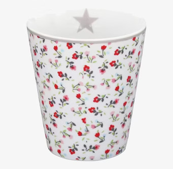 Happy Mugs - White Flower från Krasilnikoff med blommönster