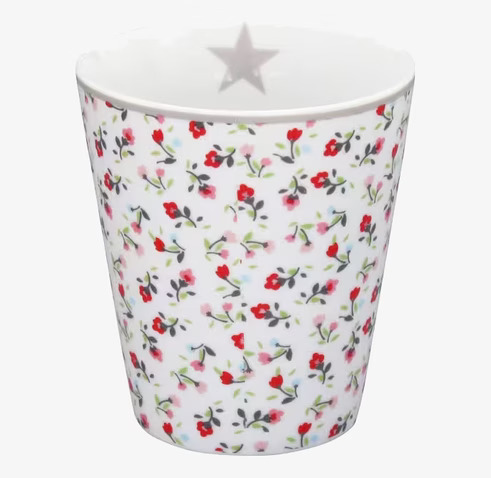 Happy Mugs - White Flower från Krasilnikoff med blommönster