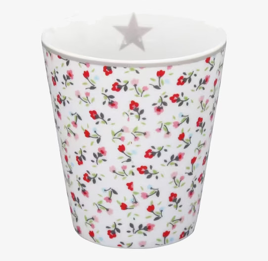 Happy Mugs - White Flower från Krasilnikoff med blommönster