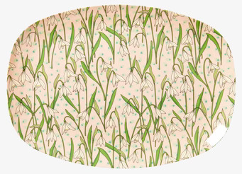 Tallrik Snowdrop Print från Rice med snödroppsmönster